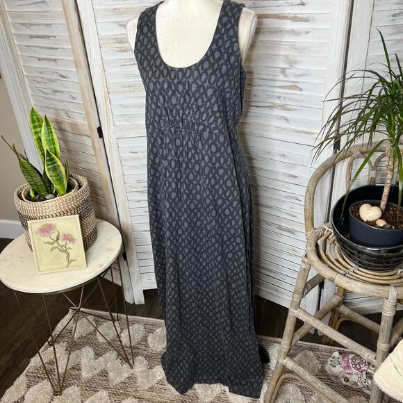 FRESH PRODUCE Women's Geo Print Maxi Dress Back Keyhole Gray Large Outdoor Beach - Picture 5 of 12